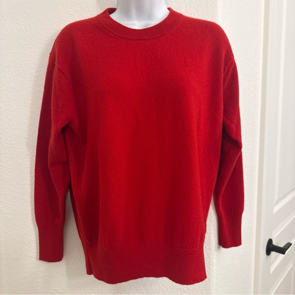 J. Crew 100% Cashmere Relaxed Red Pullover Sweater - Size XXSmall - Excellent